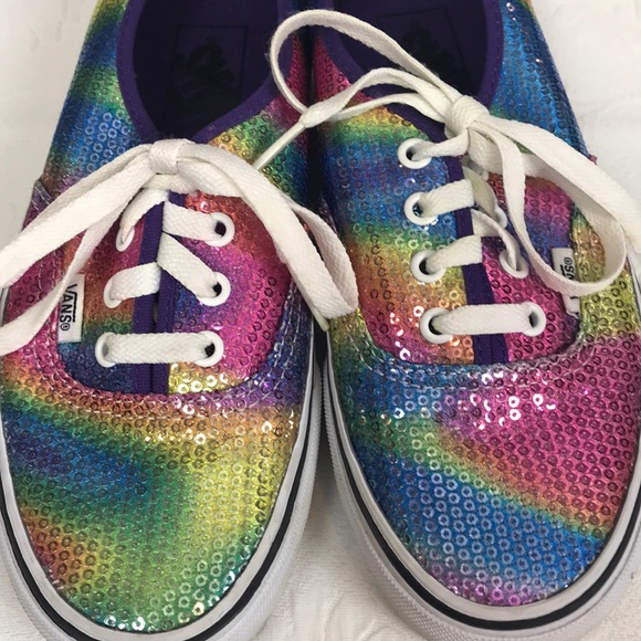 Vans Shoes - Vans Sequined Rainbow Shoes Size 7
